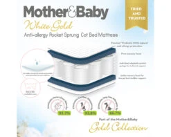 Mother & Baby White Gold Anti Allergy Pocket Sprung Cot Bed Mattress 140x70cm 10 Mother & Baby White Gold Anti Allergy Pocket Sprung Cot Bed Mattress 140x70cm -Room to Grow 2 mother and baby white gold cot bed mattress 75726.1661858730
