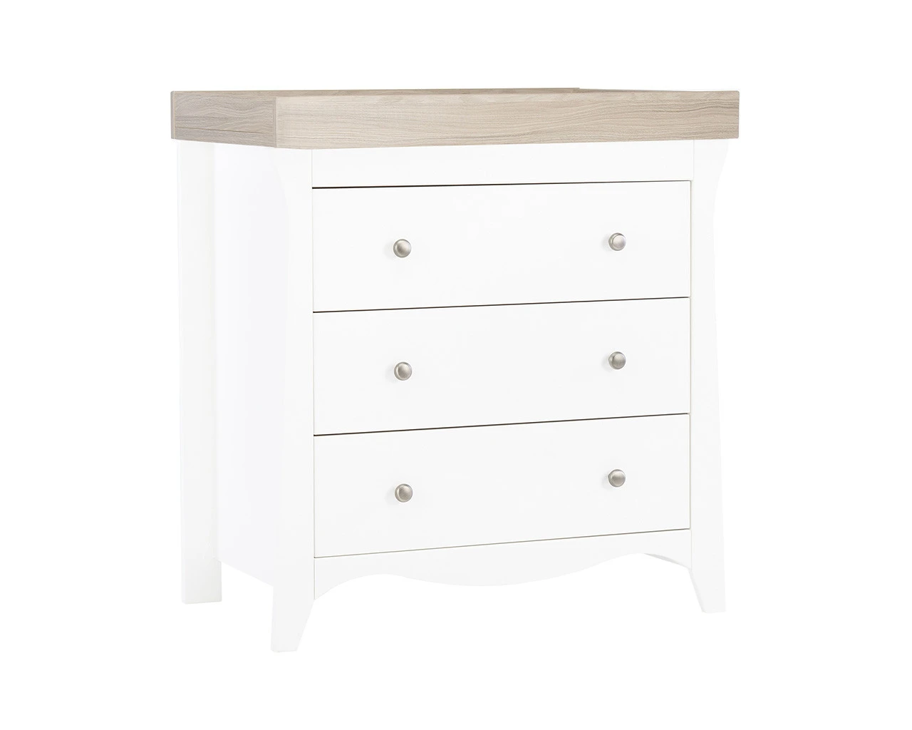 Clara 3 Drawer Chest & Changer In White & Driftwood Ash 1 Clara 3 Drawer Chest & Changer In White & Driftwood Ash