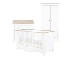 Clara 3 Piece Nursery Room Set White & Ash