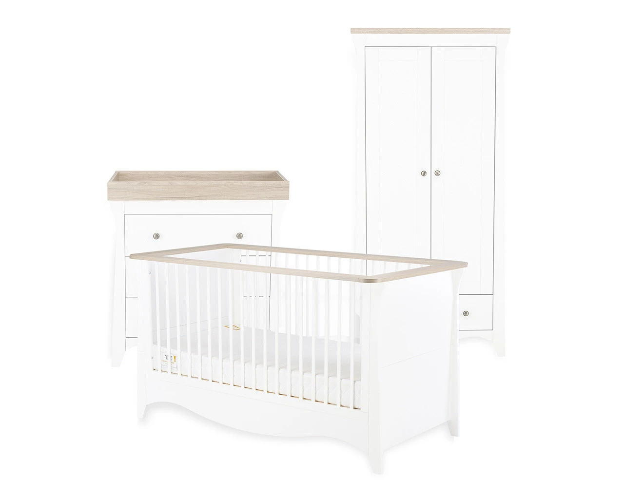 Clara 3 Piece Nursery Room Set White & Ash 1 Clara 3 Piece Nursery Room Set White & Ash