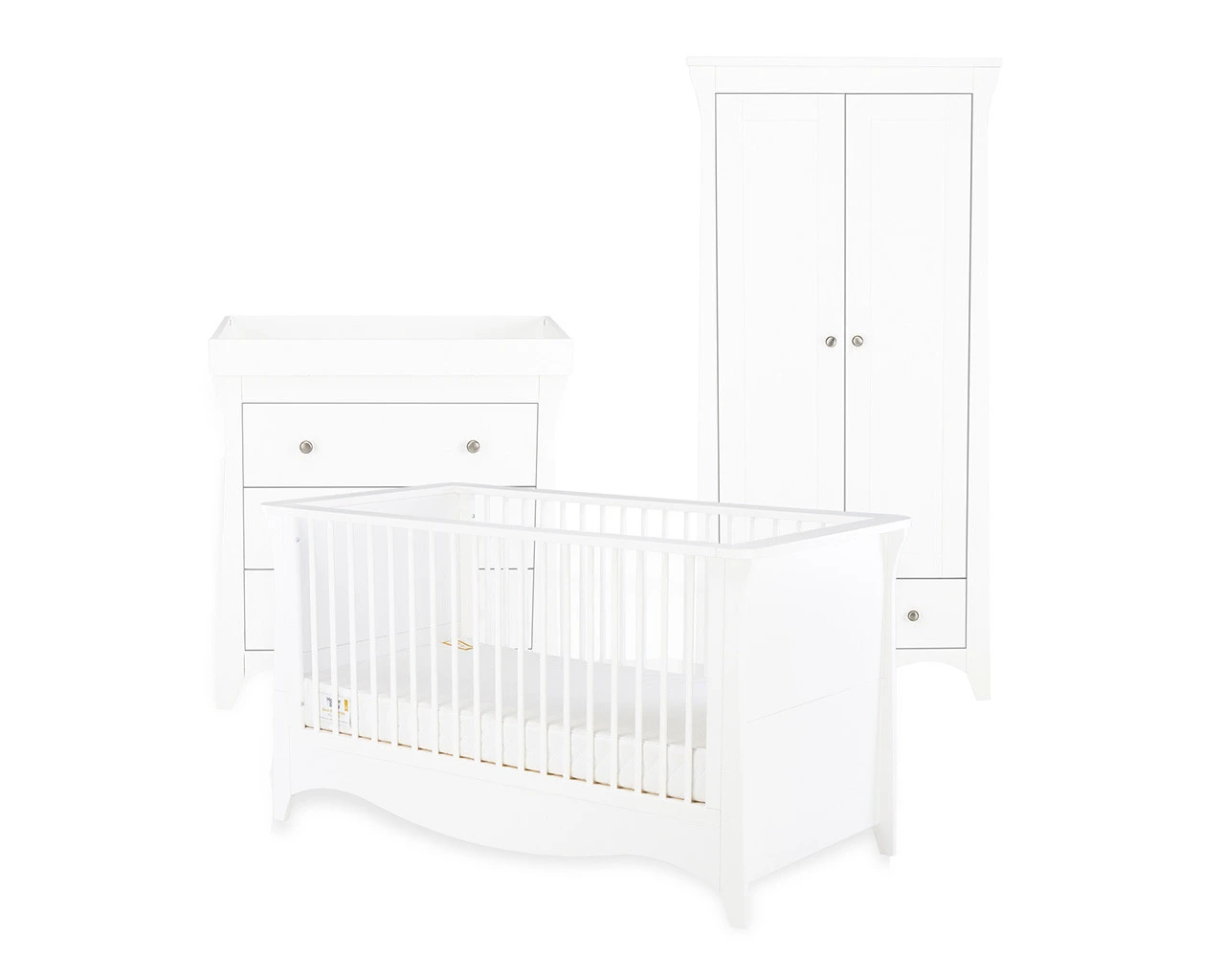 Clara 3 Piece Nursery Room Set White 1 Clara 3 Piece Nursery Room Set White
