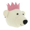 Bear With Pink Crown Felt Animal Wall Head Decor