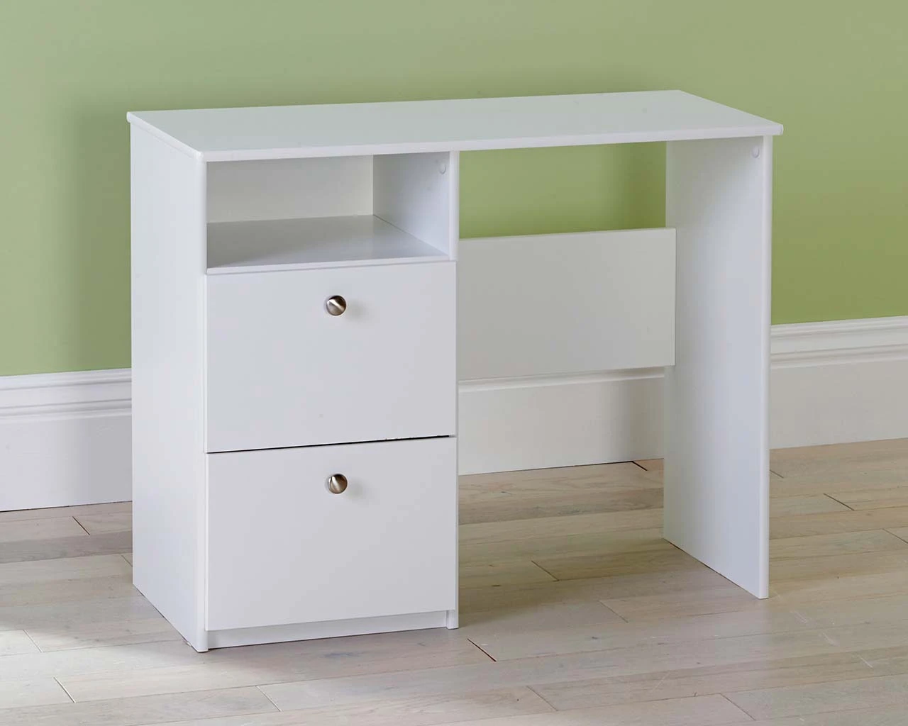 Bloc White 2 Drawer Desk 1 Bloc White 2 Drawer Desk