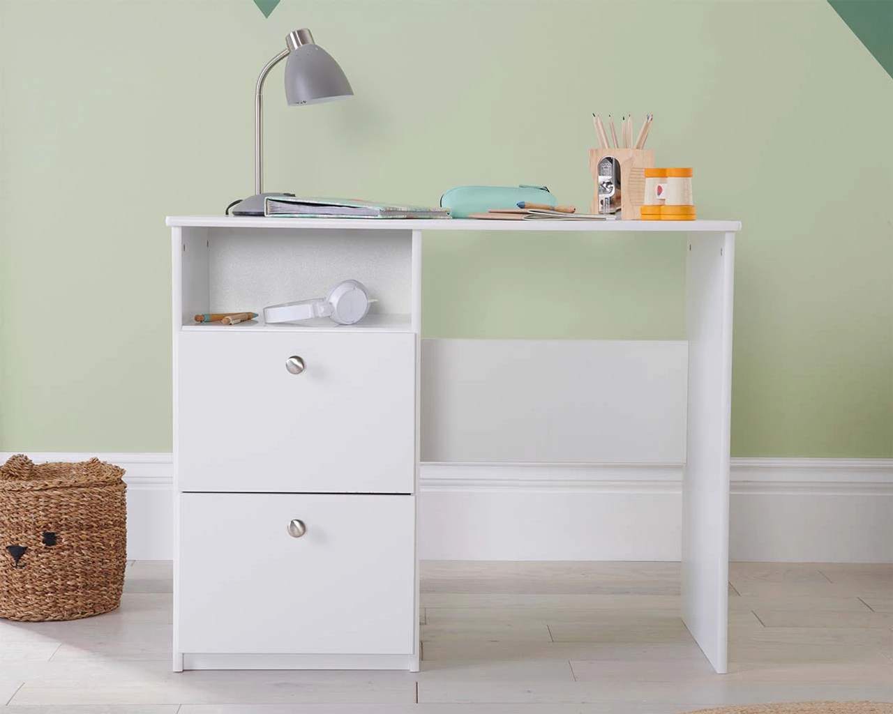 Bloc White 2 Drawer Desk 4 Bloc White 2 Drawer Desk - Image 4