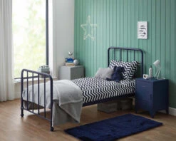 Soho Metal Single Bed 8 Soho Metal Single Bed -Room to Grow Blue 0001 Blue dressed 77498.1658839689