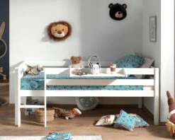 Breeze Solid Wood Low Midsleeper Bed In White 8 Breeze Solid Wood Low Midsleeper Bed In White -Room to Grow Breeze 0001 low midsleeper with shelf white 57048.1658843986