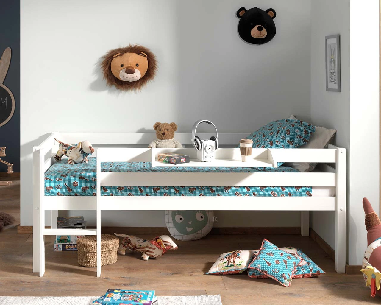Breeze Solid Wood Low Midsleeper Bed In White 3 Breeze Solid Wood Low Midsleeper Bed In White - Image 3