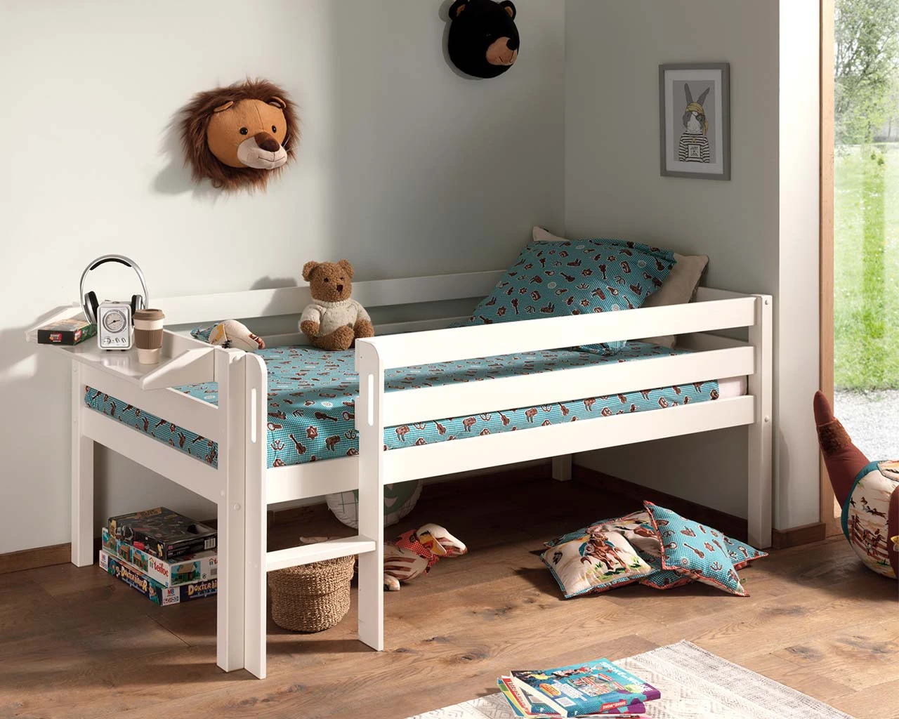 Breeze Solid Wood Low Midsleeper Bed In White 2 Breeze Solid Wood Low Midsleeper Bed In White - Image 2