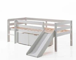 Breeze Solid Wood Low Midsleeper Bed With Slide In White -Room to Grow Breeze 0006 low mid with slide cut out 57182.1658844594