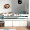Breeze Solid Wood Low Midsleeper Bed In White