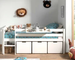 Breeze Solid Wood Low Midsleeper Bed In White