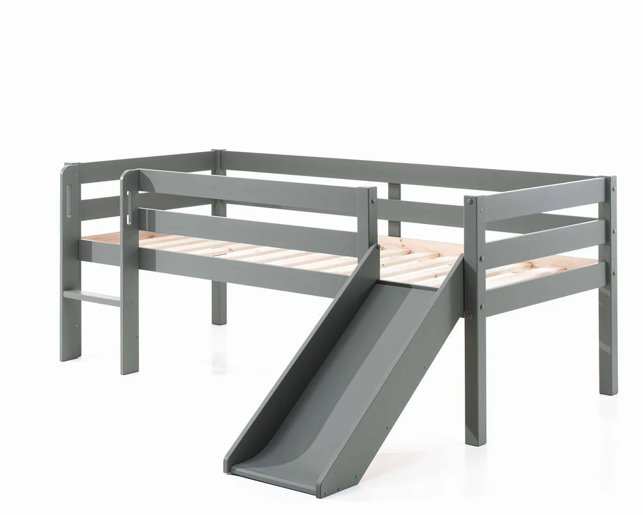 Breeze Solid Wood Low Midsleeper Bed With Slide In Grey 5 Breeze Solid Wood Low Midsleeper Bed With Slide In Grey - Image 5