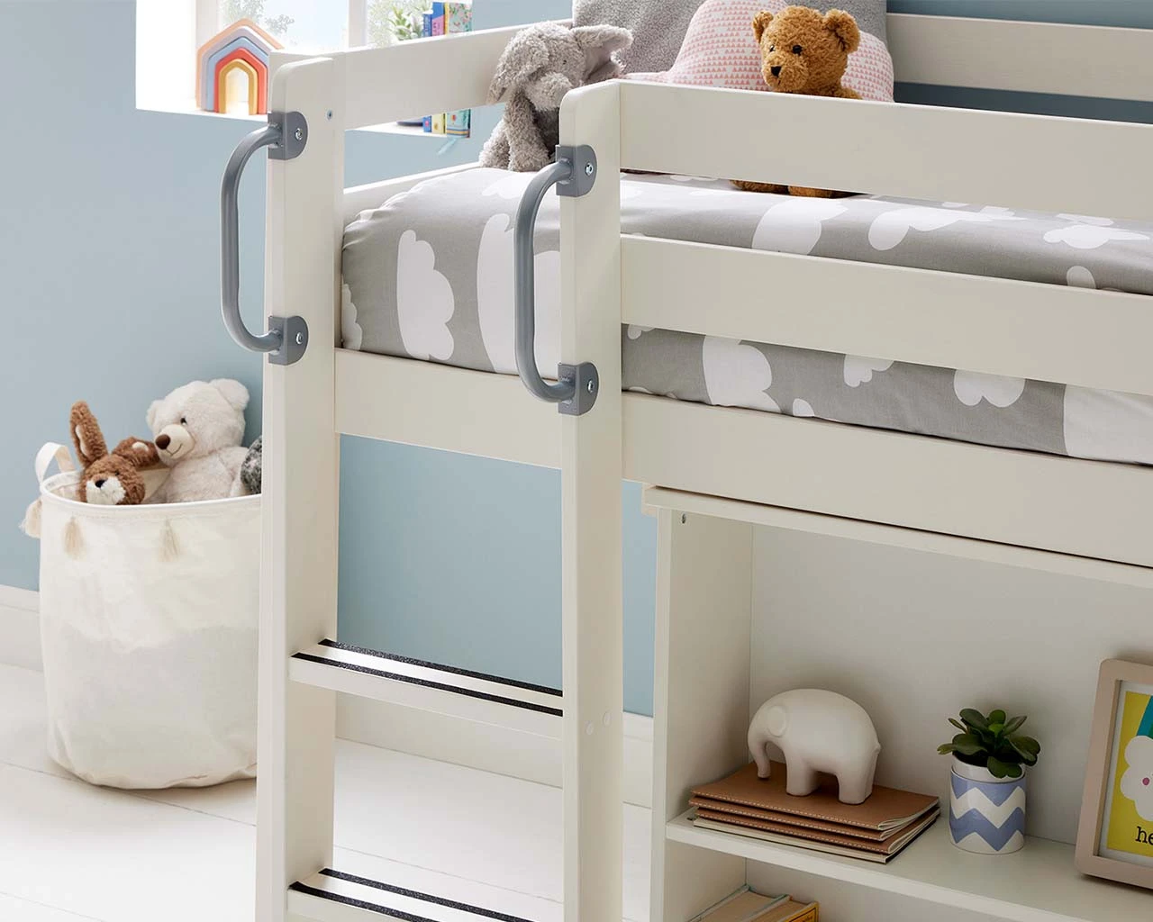 Breeze Solid Wood Mid Sleeper Bed With Pull Out Desk 6 Breeze Solid Wood Mid Sleeper Bed With Pull Out Desk - Image 6