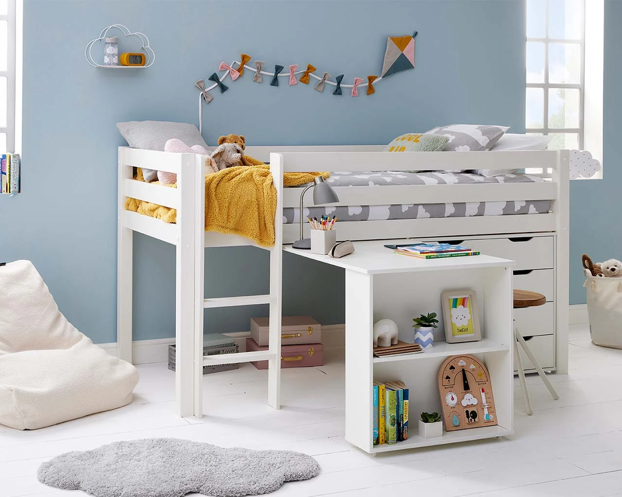 Breeze Solid Wood Mid Sleeper Bed With Pull Out Desk And Chest 10 Breeze Solid Wood Mid Sleeper Bed With Pull Out Desk And Chest - Image 10