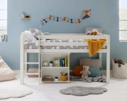 Breeze Solid Wood Mid Sleeper Bed With Pull Out Desk