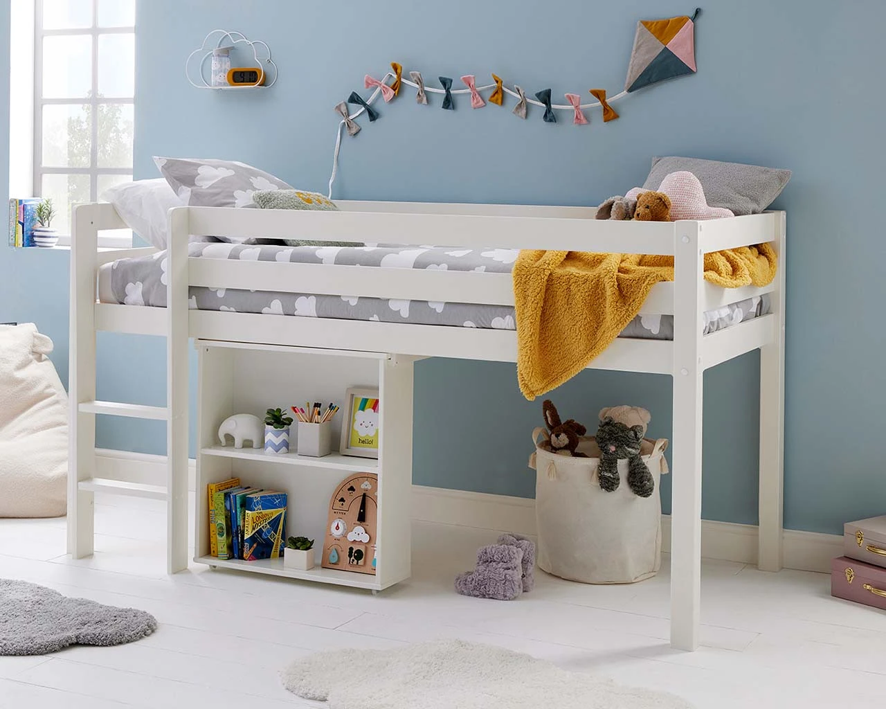 Breeze Solid Wood Mid Sleeper Bed With Pull Out Desk 2 Breeze Solid Wood Mid Sleeper Bed With Pull Out Desk - Image 2