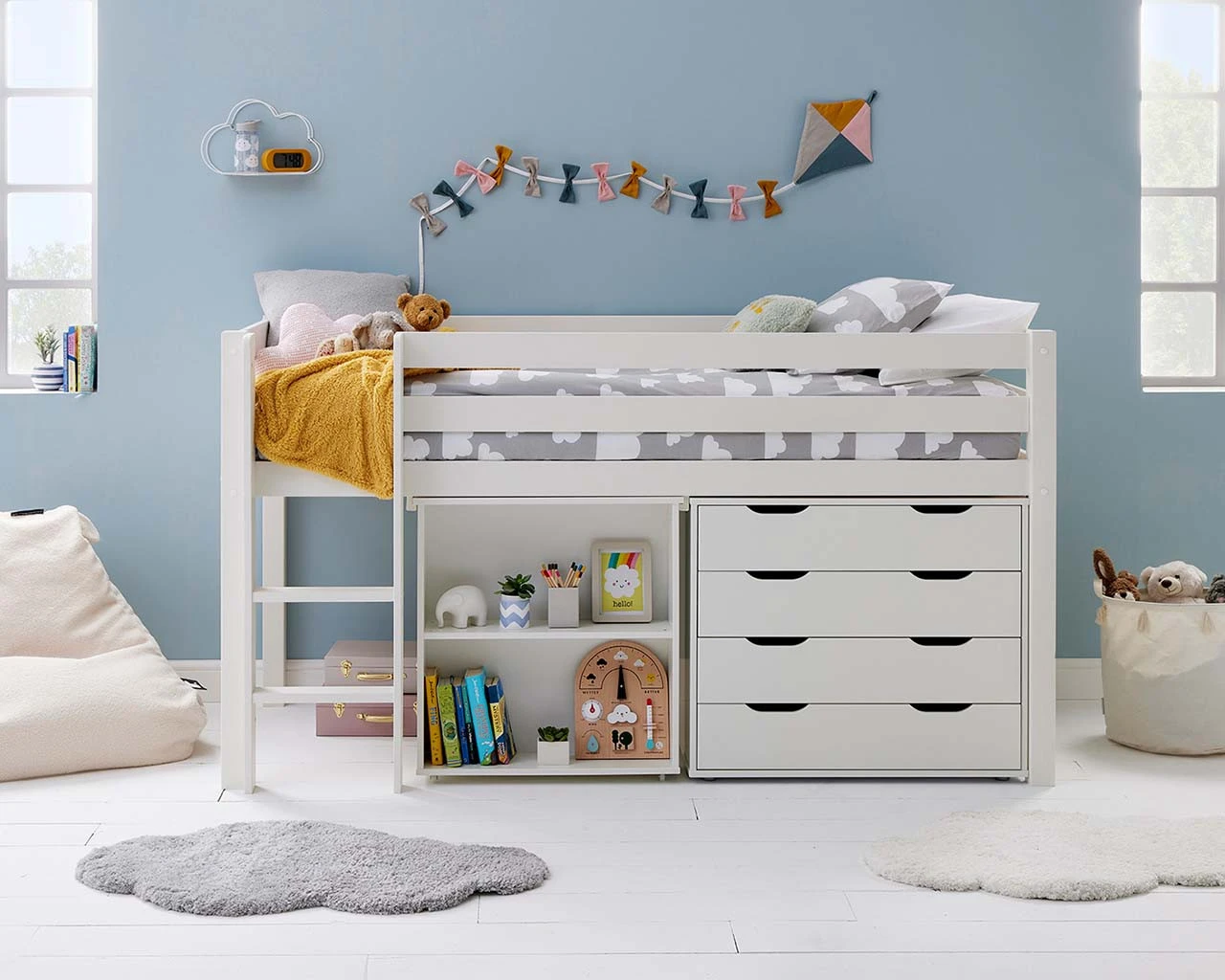 Breeze Solid Wood Mid Sleeper Bed With Pull Out Desk And Chest 6 Breeze Solid Wood Mid Sleeper Bed With Pull Out Desk And Chest - Image 6