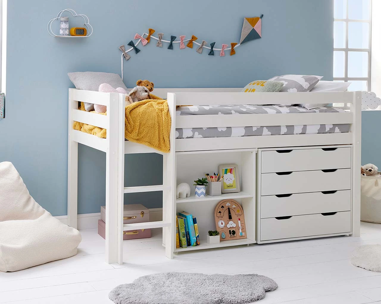 Breeze Solid Wood Mid Sleeper Bed With Pull Out Desk And Chest 11 Breeze Solid Wood Mid Sleeper Bed With Pull Out Desk And Chest - Image 11