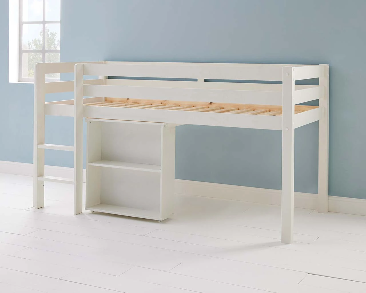Breeze Solid Wood Mid Sleeper Bed With Pull Out Desk 3 Breeze Solid Wood Mid Sleeper Bed With Pull Out Desk - Image 3