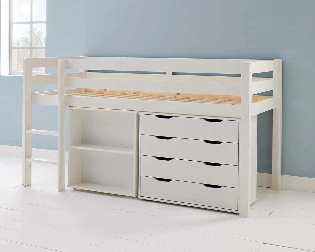 Breeze Solid Wood Mid Sleeper Bed With Pull Out Desk And Chest 7 Breeze Solid Wood Mid Sleeper Bed With Pull Out Desk And Chest - Image 7