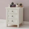 Cambridge 3 Drawer Bedside In White