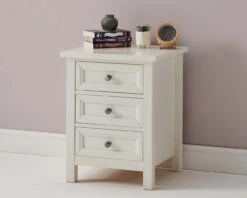Cambridge 3 Drawer Bedside In White