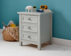 Cambridge 3 Drawer Bedside In Soft Grey