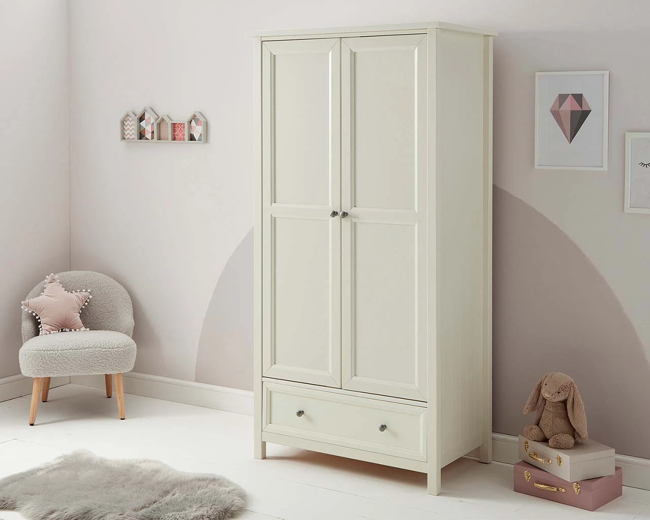 Cambridge Double Wardrobe In White 1 Cambridge Double Wardrobe In White