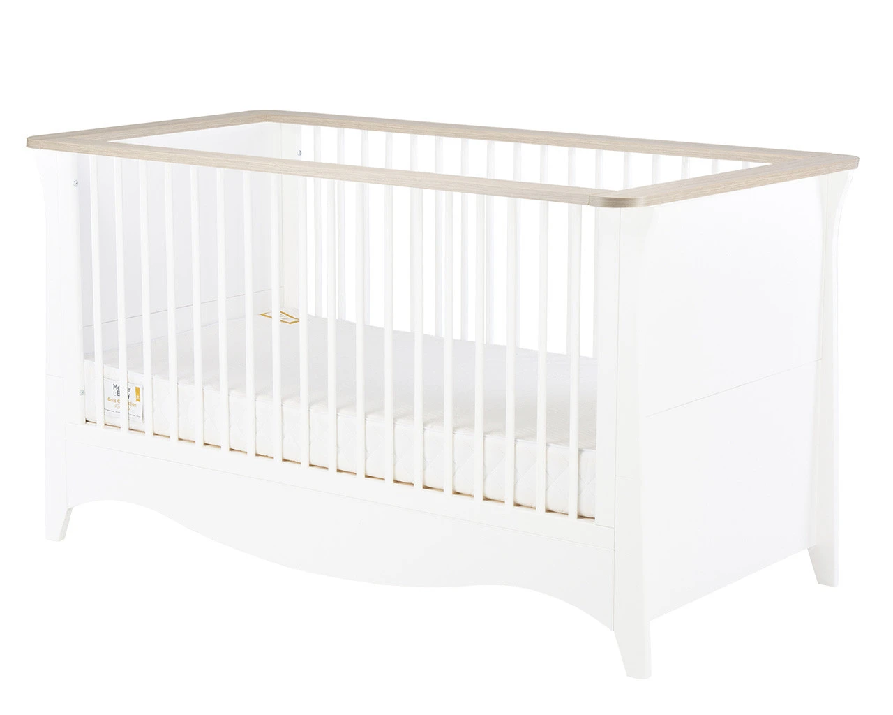 Clara Cot Bed In White & Driftwood Ash 1 Clara Cot Bed In White & Driftwood Ash