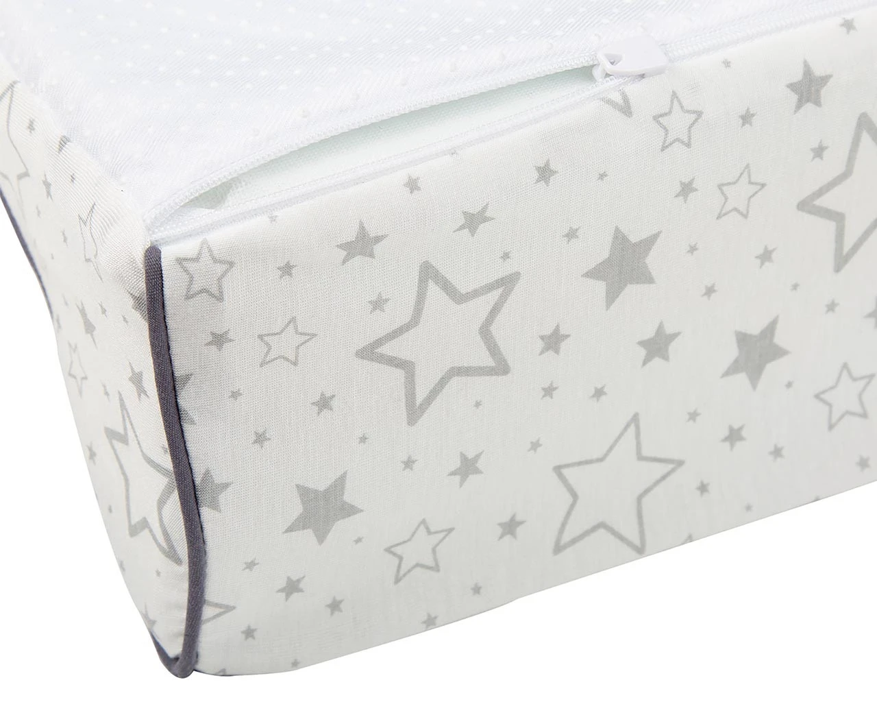 Bamboo Baby Changing Mat In White/Grey Star Print - Image 2