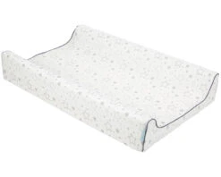 Bamboo Baby Changing Mat In White/Grey Star Print