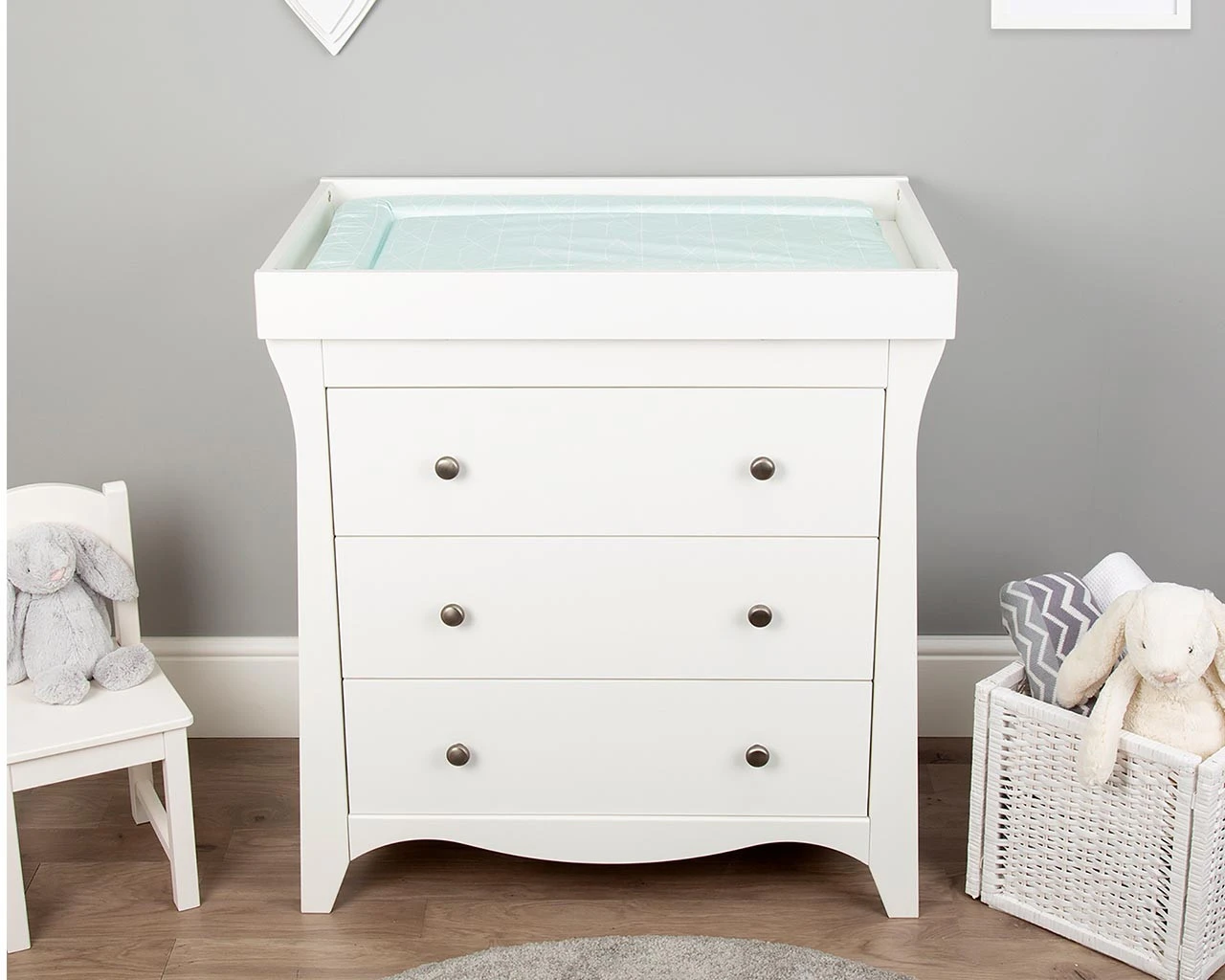 Baby Changing Mat In Mint Green With Geometric Print 3 Baby Changing Mat In Mint Green With Geometric Print - Image 3