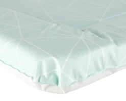 Baby Changing Mat In Mint Green With Geometric Print