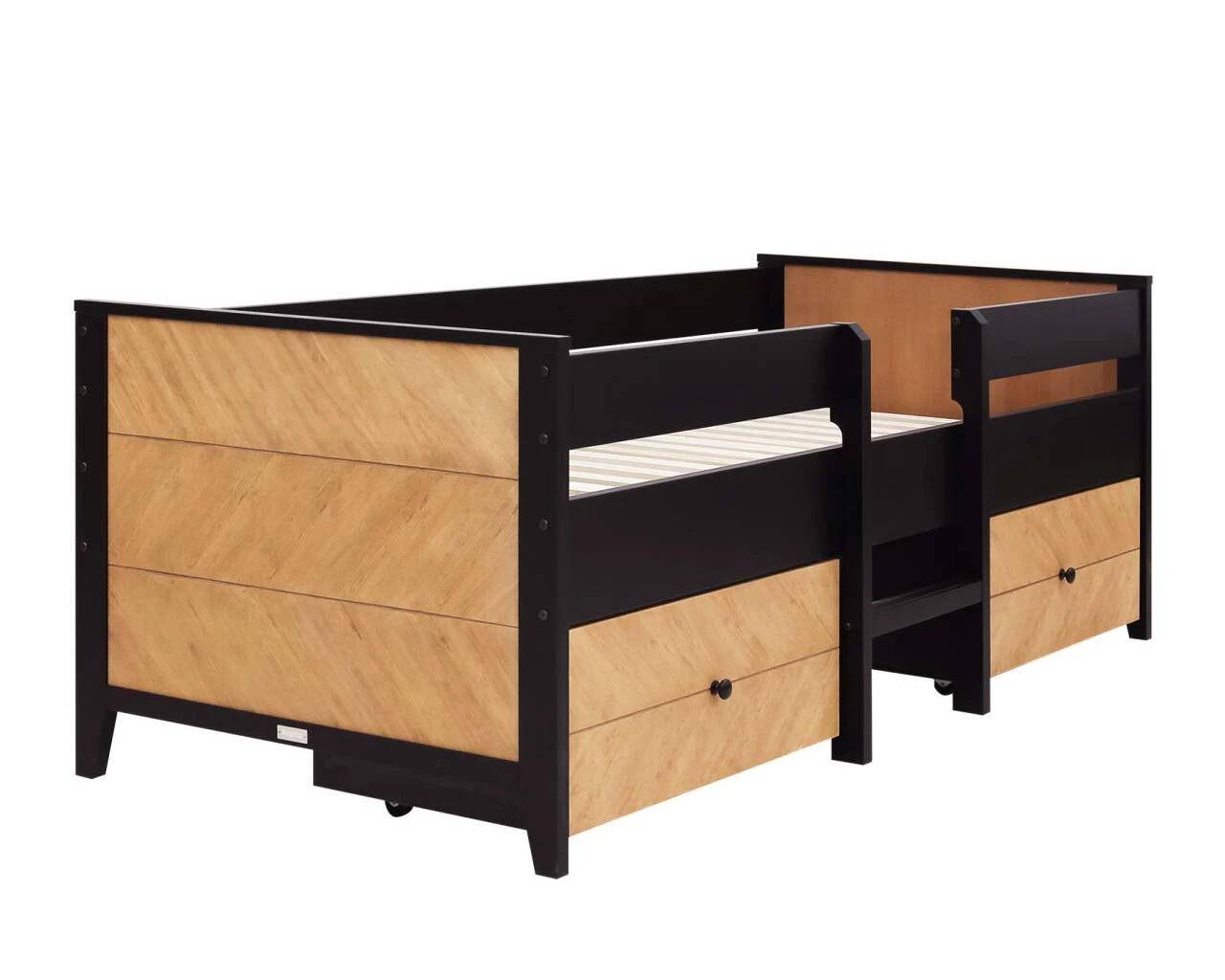 Dilan Storage Bed In Black/Natural 2 Dilan Storage Bed In Black/Natural - Image 2