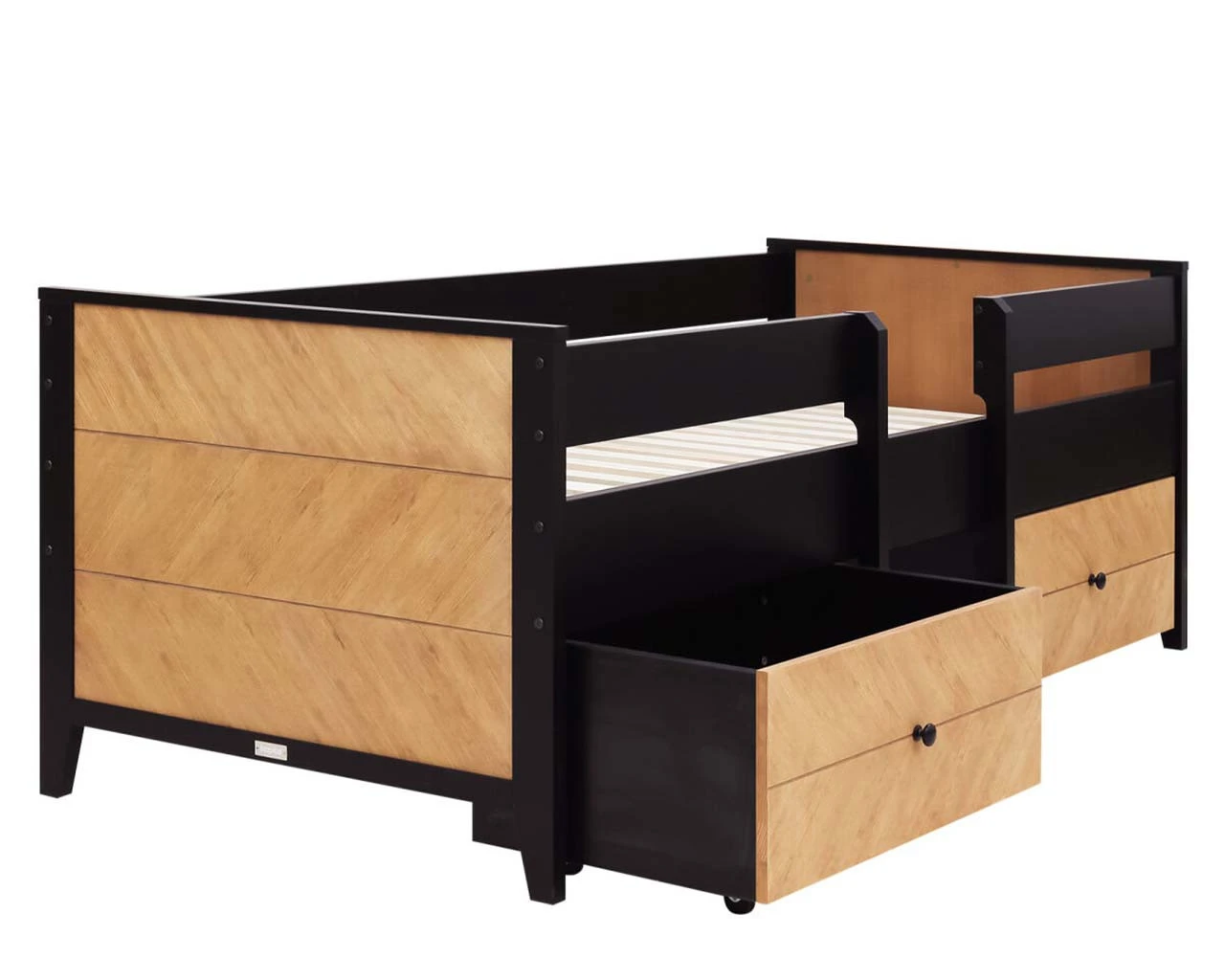 Dilan Storage Bed In Black/Natural 3 Dilan Storage Bed In Black/Natural - Image 3