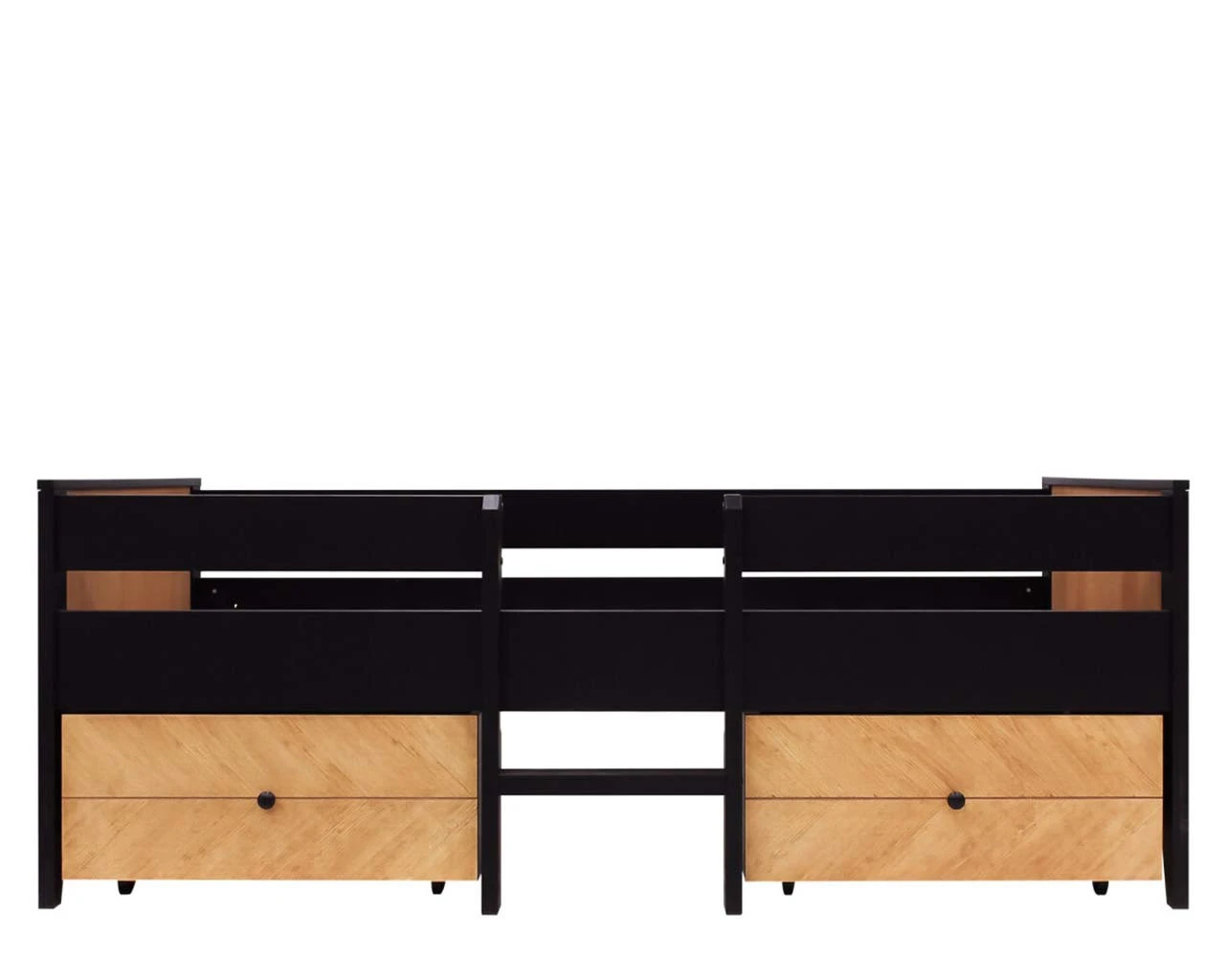 Dilan Storage Bed In Black/Natural 1 Dilan Storage Bed In Black/Natural