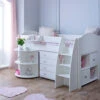 Eli Midsleeper With Pullout Desk, Chest And Cube Storage Unit