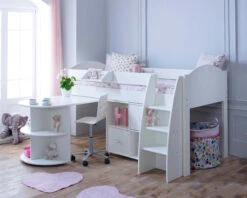 Eli Midsleeper With Pullout Desk And Cube Storage Unit