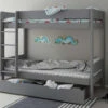 Estella Grey Bunk Bed With Pull Out Drawer