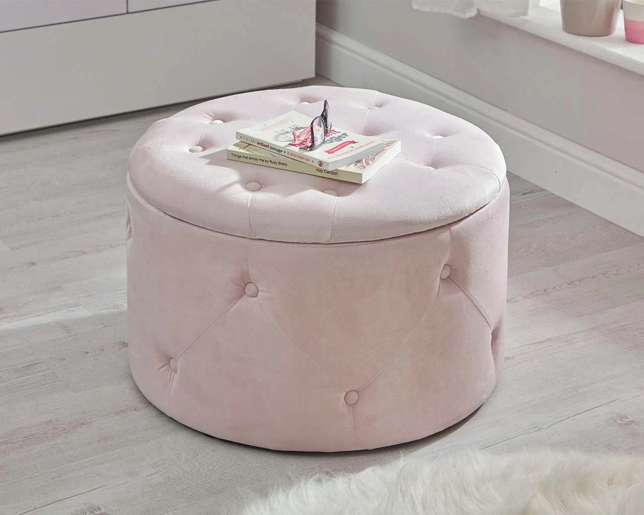 Florence Round Storage Pouffe 2 Florence Round Storage Pouffe - Image 2