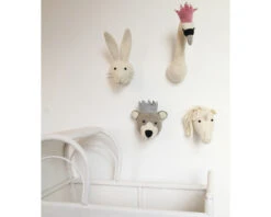Bear With Blue Crown Felt Animal Wall Head Decor -Room to Grow Heads Lifestyle 69100.1664534856