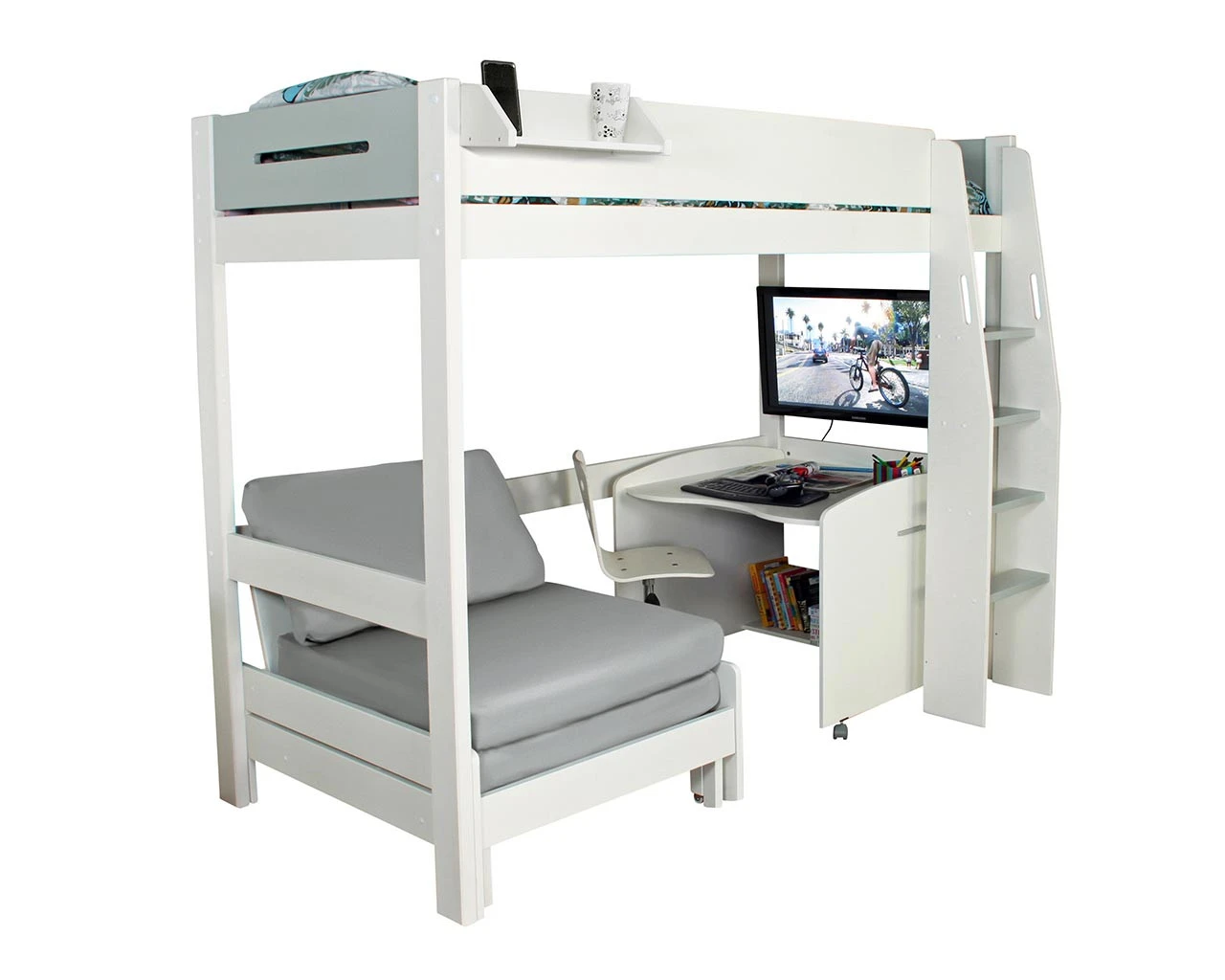 Urban Grey Highsleeper With Desk And Chair Bed 1 Urban Grey Highsleeper With Desk And Chair Bed