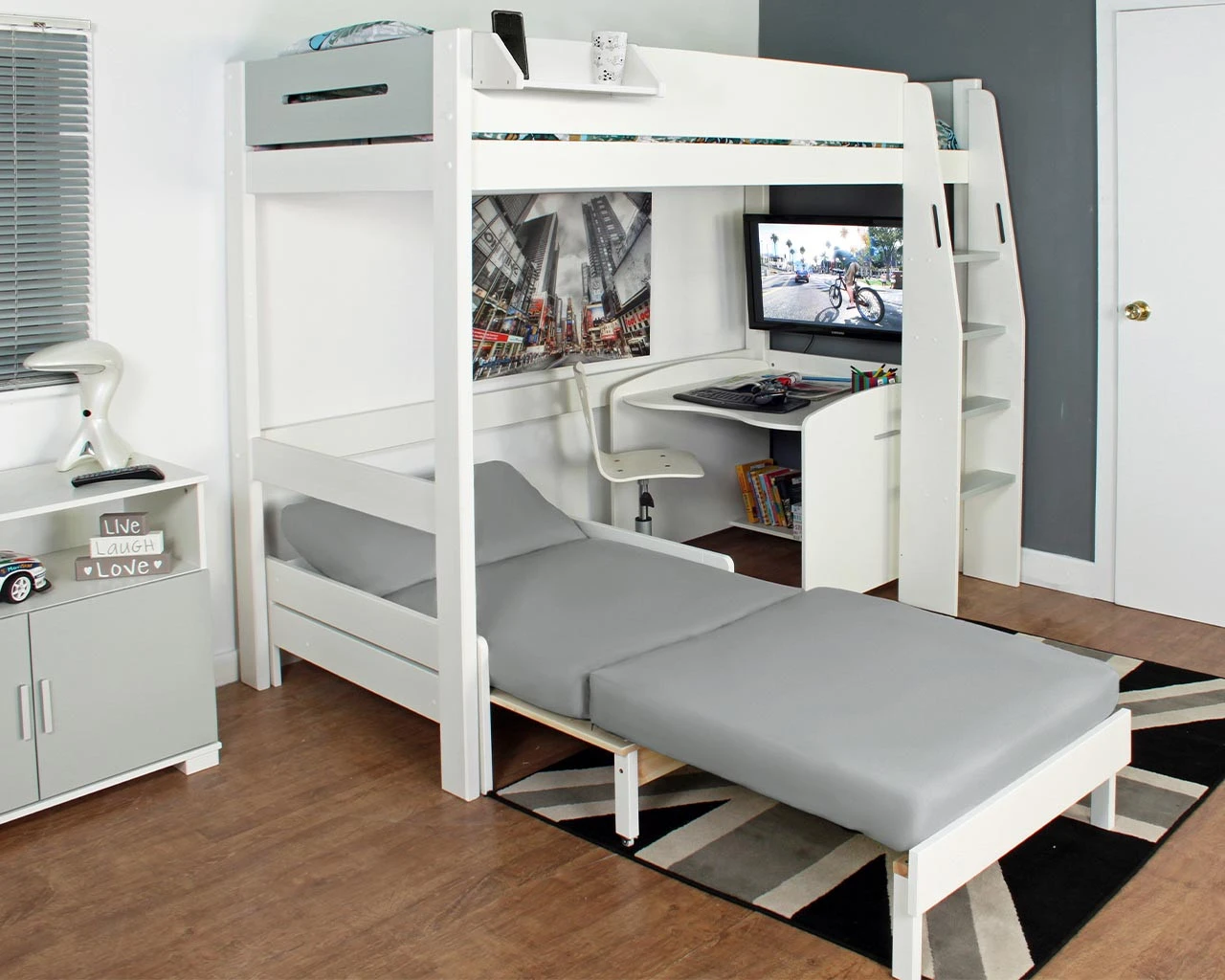 Urban Grey Highsleeper With Desk And Chair Bed 2 Urban Grey Highsleeper With Desk And Chair Bed - Image 2