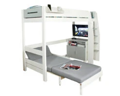 Urban Grey High Sleeper With Chair Bed And Cupboard