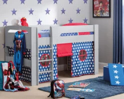 Hudson Midsleeper With Blue Stars Tent 9 Hudson Midsleeper With Blue Stars Tent -Room to Grow Hudson 0000 Dove Grey Blue Star Tent Roomset 47353.1659456700