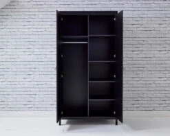 Loop 2 Door Wardrobe Black 5 Loop 2 Door Wardrobe Black -Room to Grow Loop Black 0012 Loop Double Wardrobe open 12201.1659009190