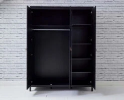Loop 3 Door Wardrobe Black 8 Loop 3 Door Wardrobe Black -Room to Grow Loop Black 0024 Loop Triple Wardrobe open 20427.1659009399