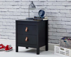 Loop 2 Drawer Bedside Black
