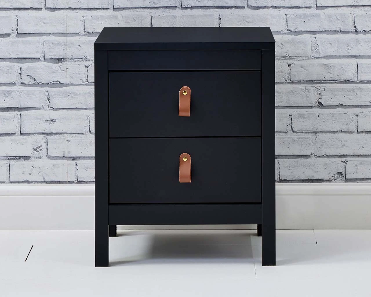 Loop 2 Drawer Bedside Black 2 Loop 2 Drawer Bedside Black - Image 2