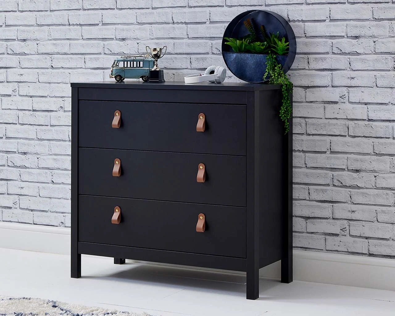 Loop 3 Drawer Chest Black 1 Loop 3 Drawer Chest Black